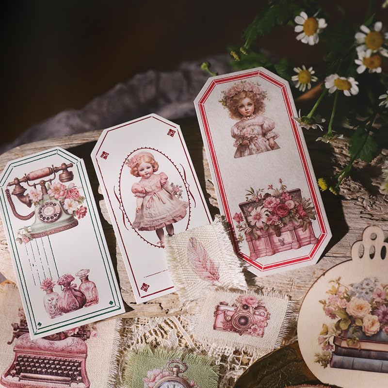 CATaireen Rub On Transfers Stickers 2 Sheets for Crafts Cloth Glass Acrylic Wood Furniture Small Vintage Junk Journal Supplies Scrapbooking Items Christmas Thanksgiving (Pink Typewriter) - Image 5